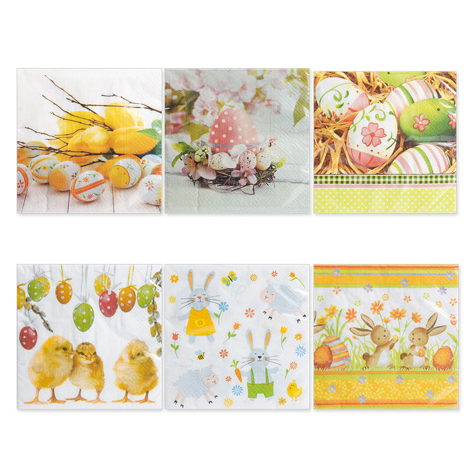 1903-8201 Papírové ubrousky MIX, Velikonoce