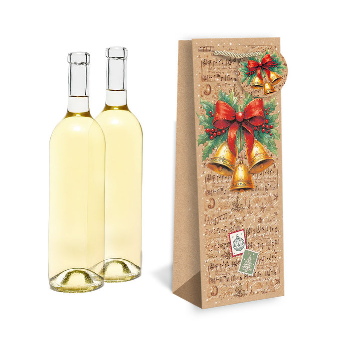 0835-0015 Dárková taška na 2 ks vína, ván.SQUARE BOTTLE