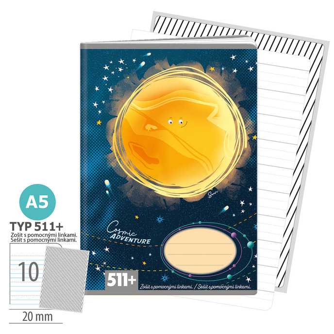 1586-0428 Sešit A5, 10 listů, TYP 511+ Cosmic adventure