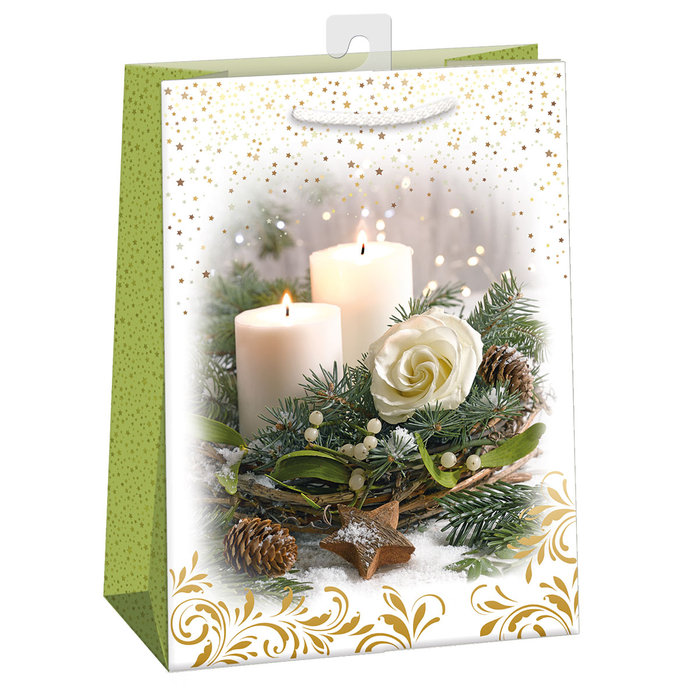 0893-0449 H Dárková taška vánoční LESKLÁ