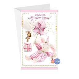 16-660 Baby birth greeting card CZ