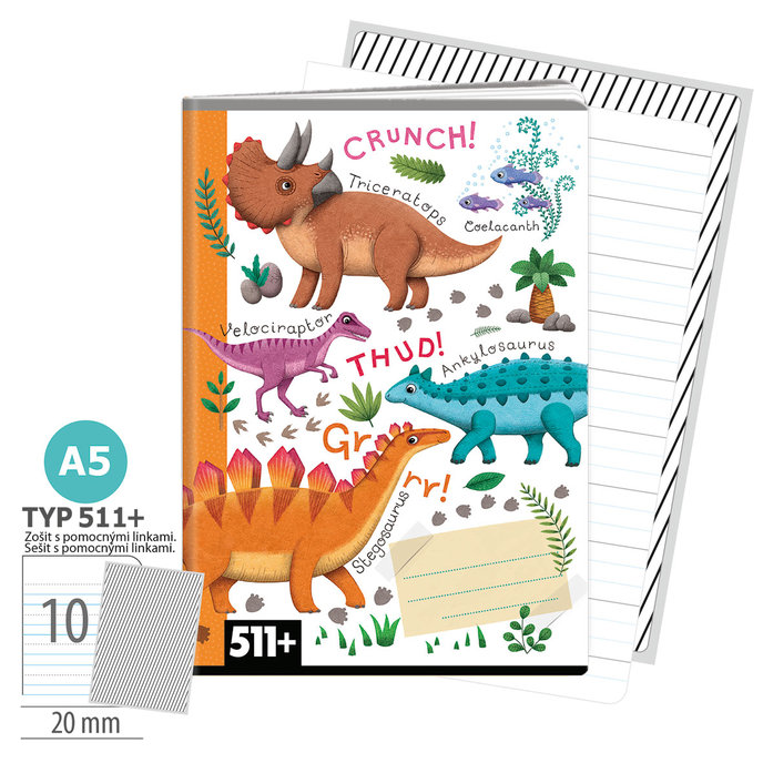 1586-0425-1 Sešit A5, 10 listů, TYP 511+ Roaaar!