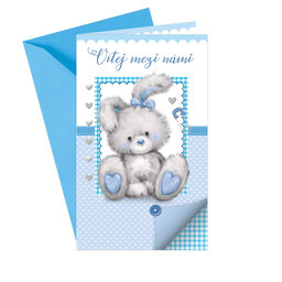 16-656 Baby birth greeting card CZ