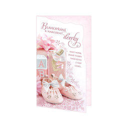 16-641 Baby birth greeting card CZ