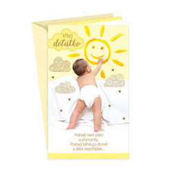 16-658 Baby birth greeting card CZ