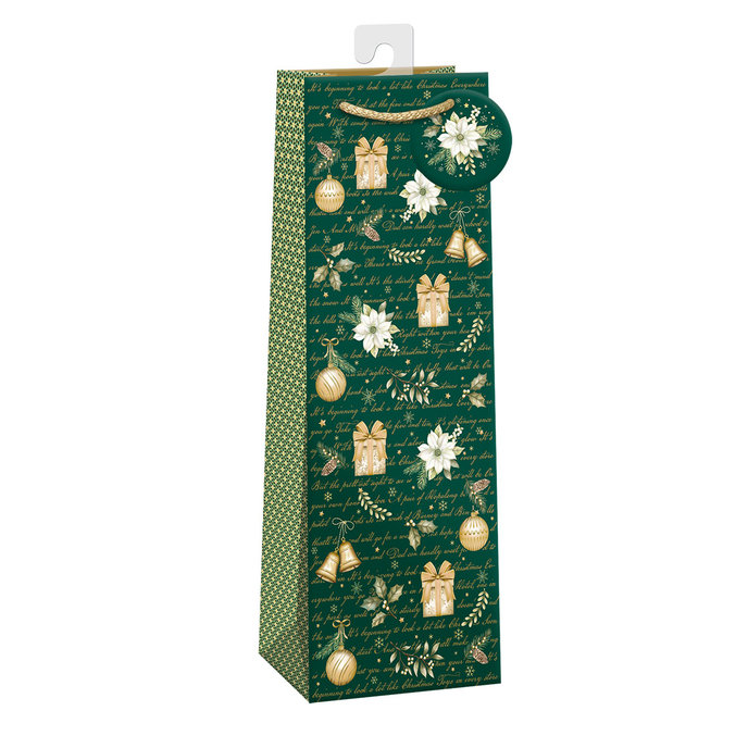 0839-0167 H Dárková taška na víno vánoční LUX