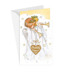 11-6469 Christmas greeting card with leap CZ