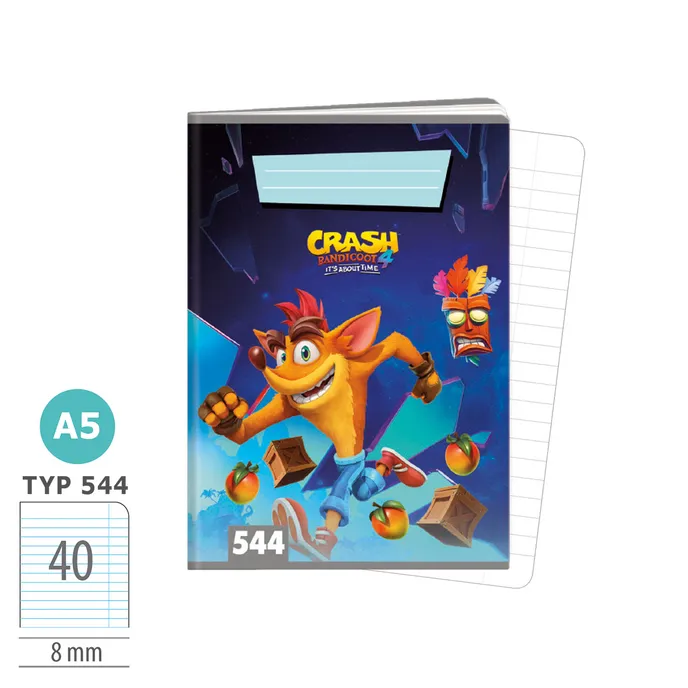 1595-0325 Sešit A5, 40 listů, TYP 544 lic. Crash Bandicoot