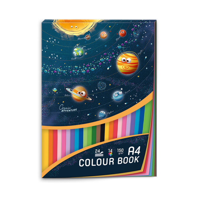 1703-0428 Blok barevných papírů A4 Cosmic adventure