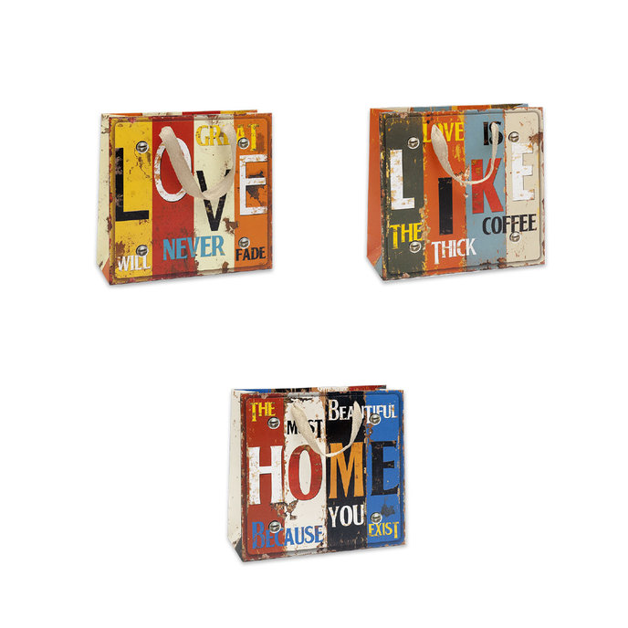 0747-R000 Dárková taška RETRO mix.