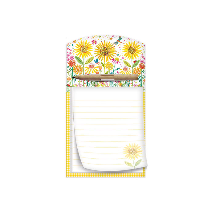 1132-0364-1 Trhací zápisník s tužkou a magnetem Flowers stitch