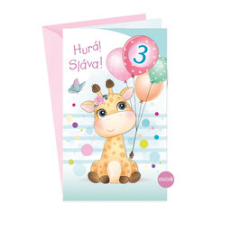 17-6032 Greeting card for children with a wheel CZ