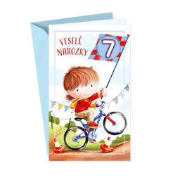 17-6053 Greeting card for children with a wheel CZ