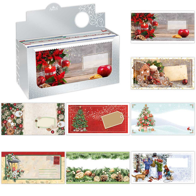 1075-V006 Obálka DL s potiskem, vánoční mix 120ks