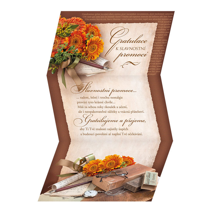 18-728 Blahopřání k ukončení studia s klopou na peníze