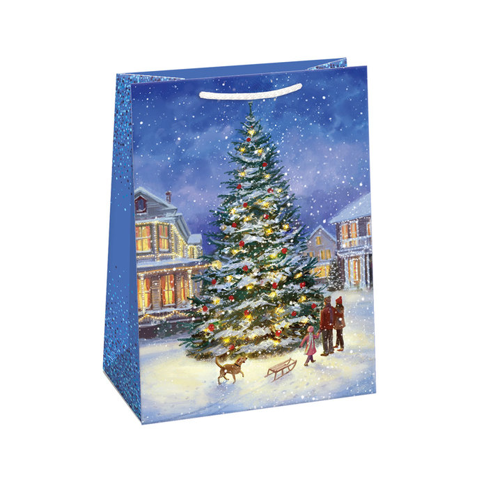 0853-0436 Dárková taška vánoční LESKLÁ
