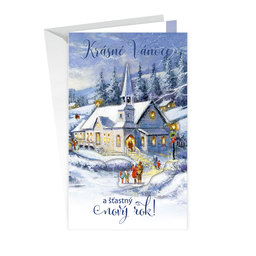 11-6428 Christmas greeting card with leap CZ