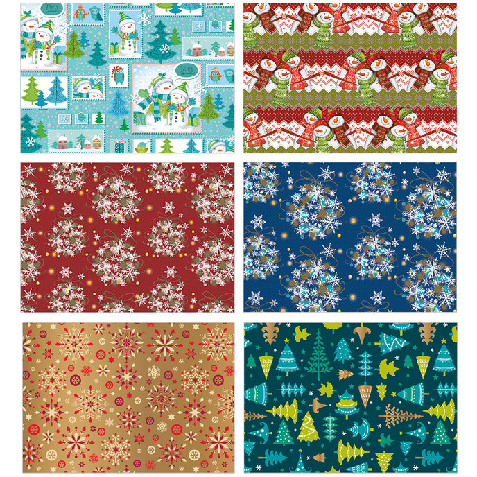 0956-0001 Balící papír vánoční 2x0,7m, box 60rol.