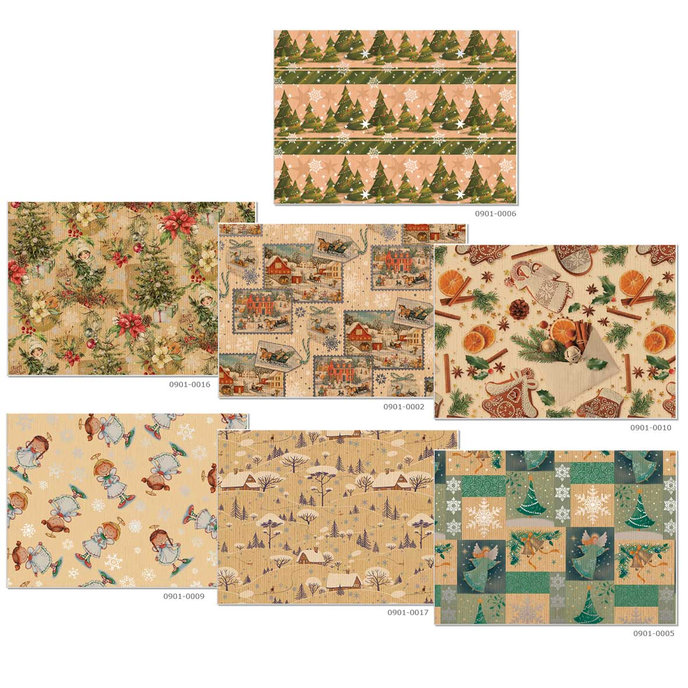 0959-0002 Balící papír vánoční kraft 100x70, box 70rol.