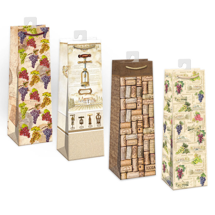 0735-0015 H Dárková taška na víno mix.
