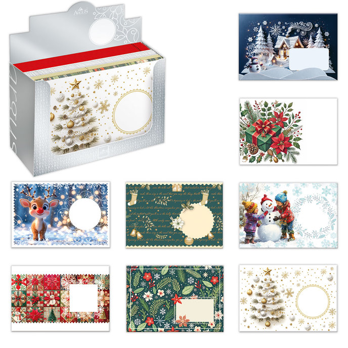 1071-V007 Obálka B6 s potiskem, vánoční mix 120ks