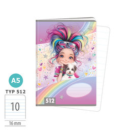 1591-0426-1 Sešit A5, 10 listů, TYP 512 Rainbow Ella