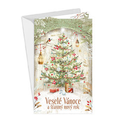 11-6490 Christmas greeting card card with leap CZ