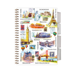 1546-0431 Spirálový sešit A5 s pořadačem Travel Time
