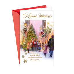 11-6466 Christmas greeting card with leap CZ