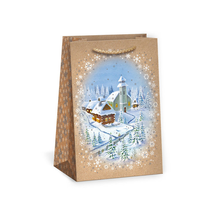 0824-0080 Dárková taška vánoční NATUR