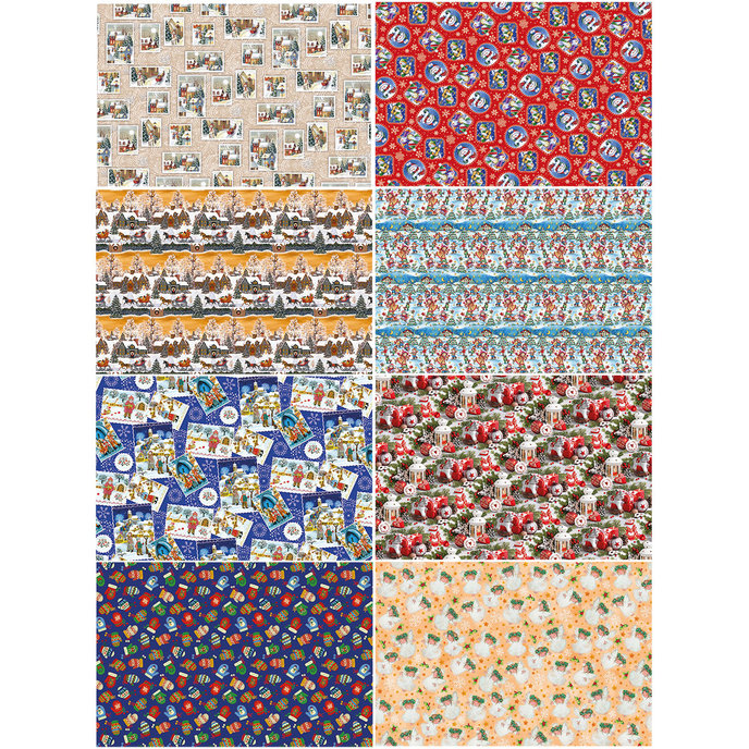 0930-0004 Balící papír vánoční 5 m, box 64rol.