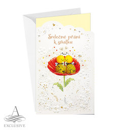 13-6144 Wedding greeting card with money flap CZ