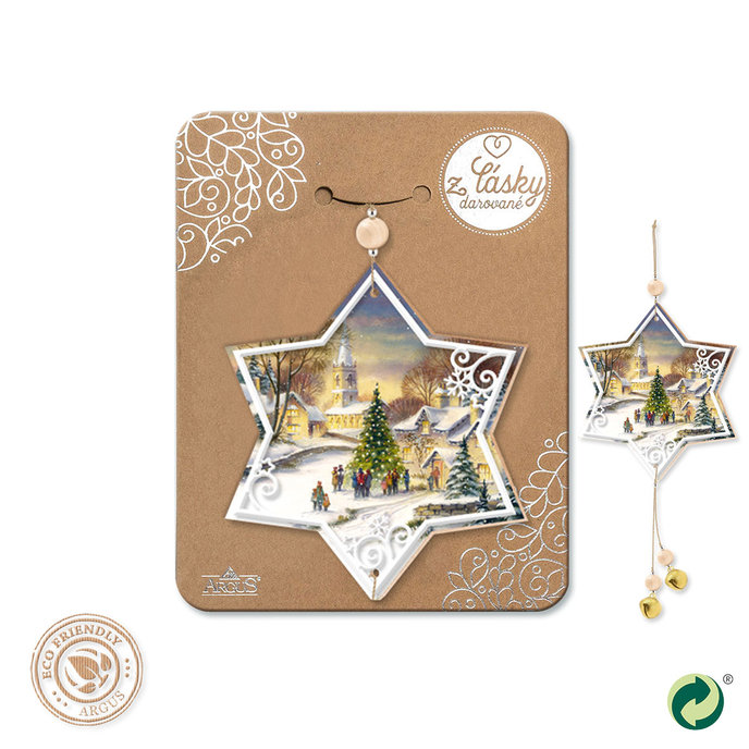 2357-1004 Vánoční dřevěná dekorace