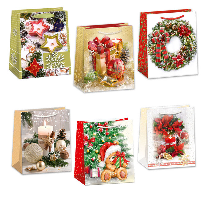 0843-0001 Dárková taška vánoční, mix