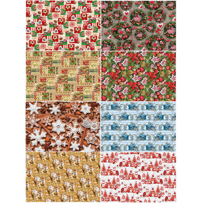 0930-0003 Balící papír vánoční 5 m, box 64rol.