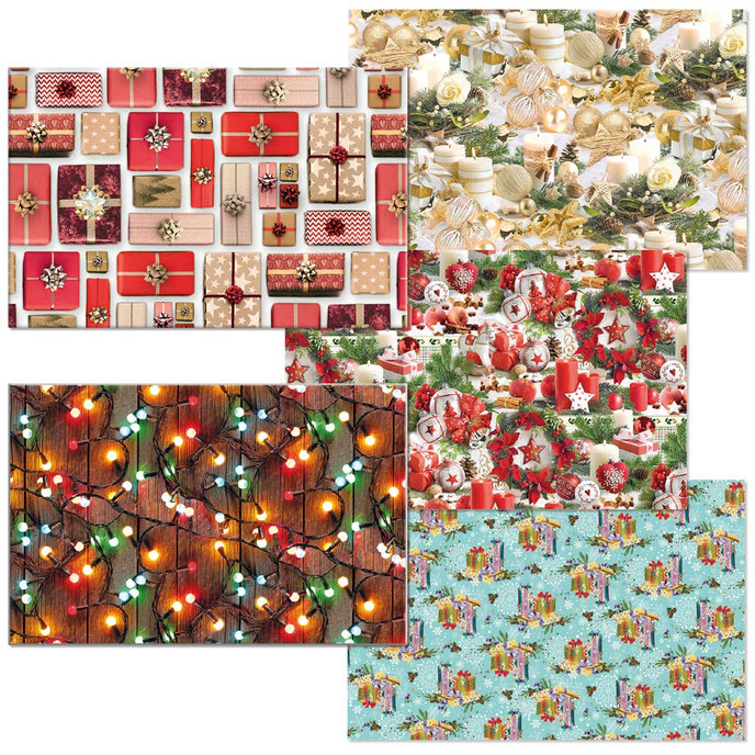 0921-0002 Balící papír vánoční 100x70, box 80rol.