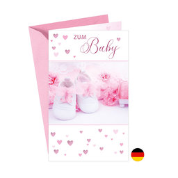 16-655 Baby birth greeting card DE