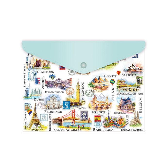 1647-0431 Plastový obal A5 s drukem Travel Time