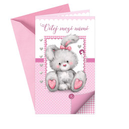 16-657 Baby birth greeting card CZ