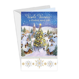 11-6435 Christmas greeting card card with leap CZ