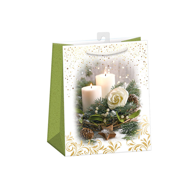0843-0449 H Dárková taška vánoční LESKLÁ