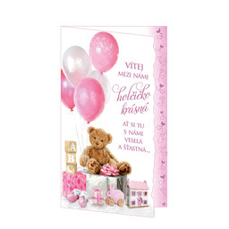 16-639 Baby birth greeting card CZ