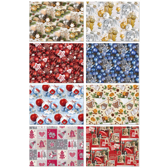 0930-0005 Balící papír vánoční 5 m, box 64rol.