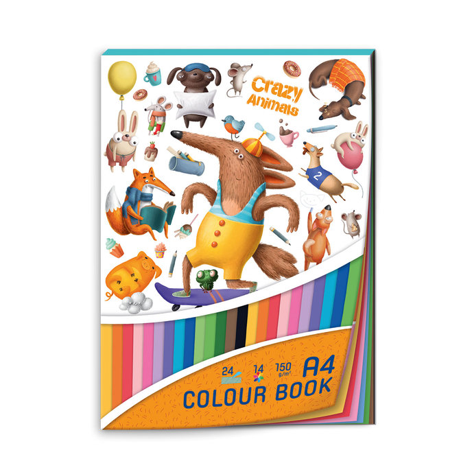 1703-0312 Blok barevných papírů A4 Crazy Animals