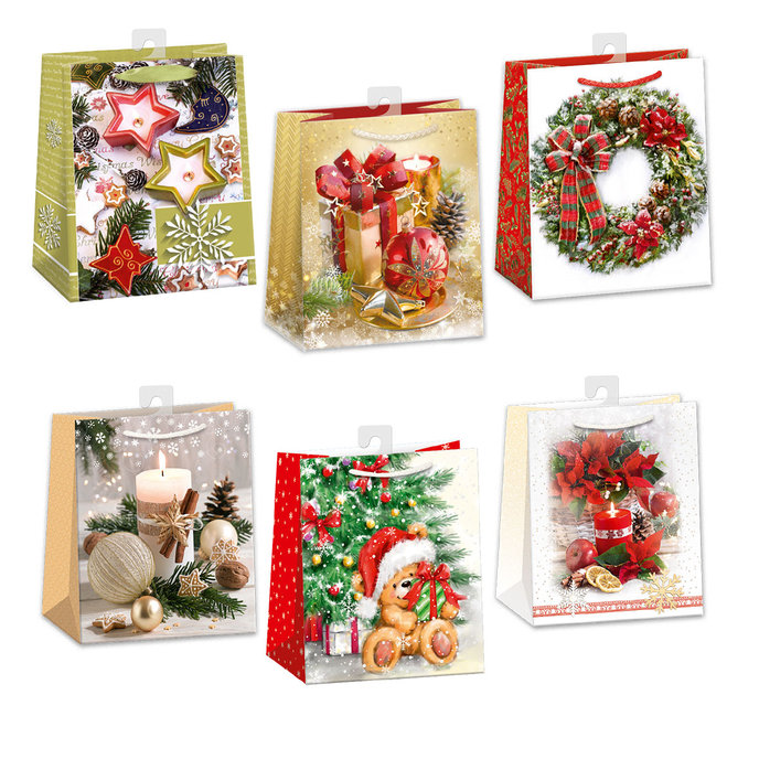 0843-0001 H Dárková taška vánoční, mix