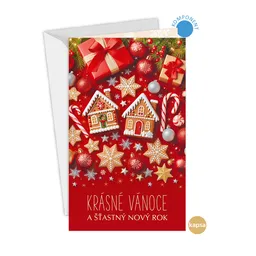 11-6602 Vánoční přání s kapsou na peníze CZ