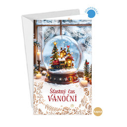 11-6591 Christmas greeting card with leap CZ