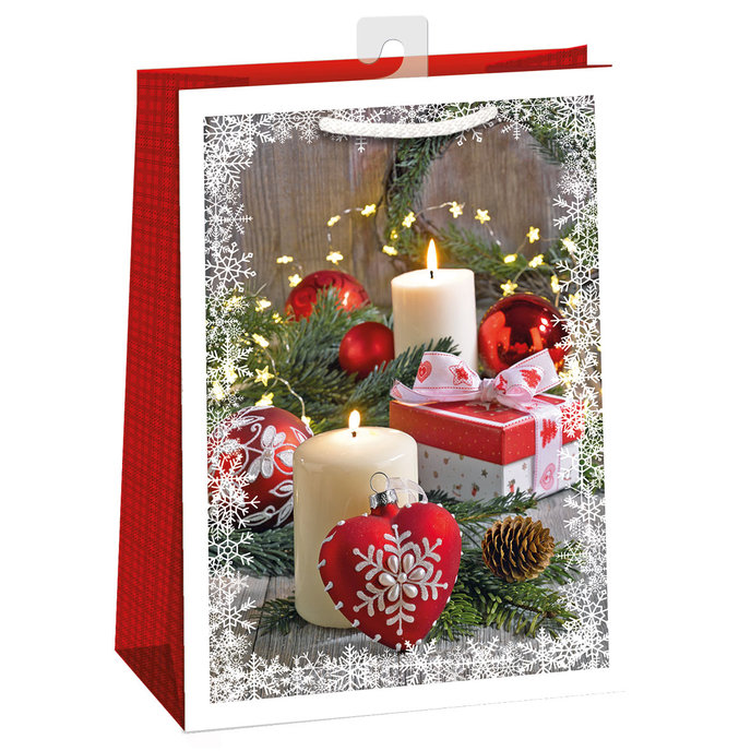 0893-0453 H Dárková taška vánoční LESKLÁ