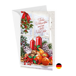 11-6228 Christmas greeting card DE with leap