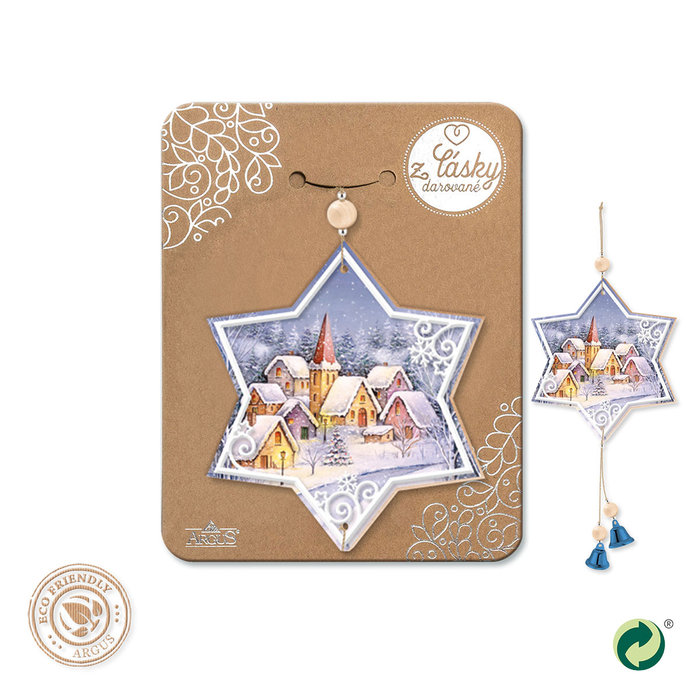 2357-1003 Vánoční dřevěná dekorace